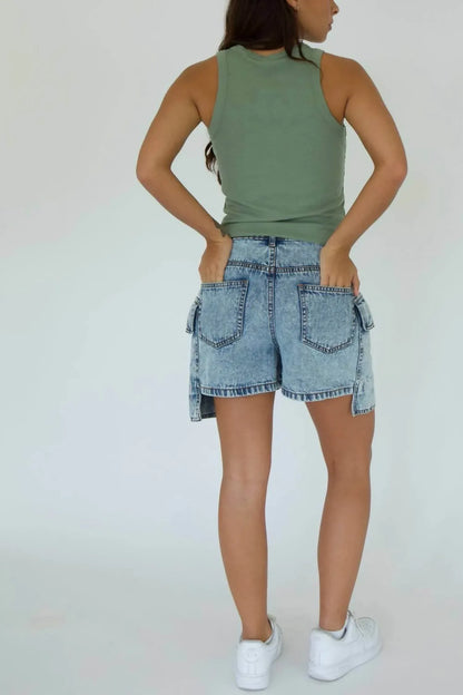 Hustle N Holla - Thea Cargo Denim Short - Rack Hunt