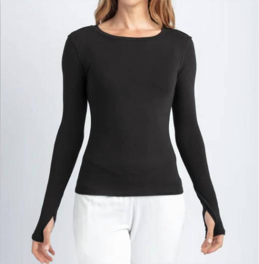 Reverse Seam Long Sleeve Thumbhole Tee