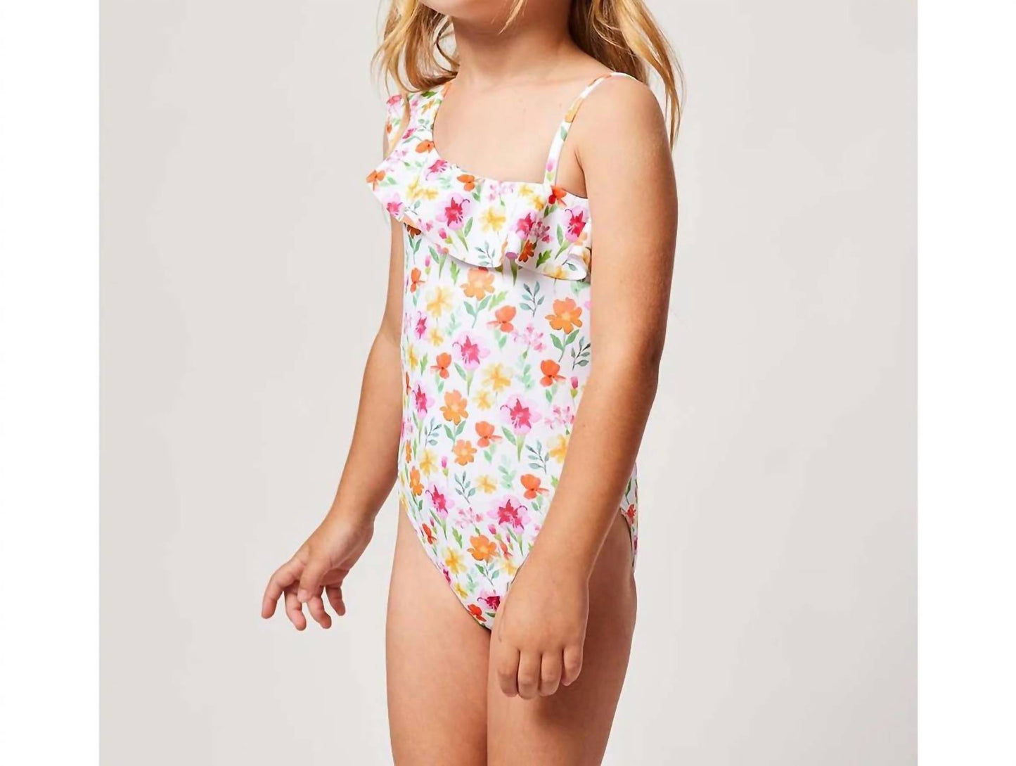 Kid's Flower Asymmetric Bathingsuit