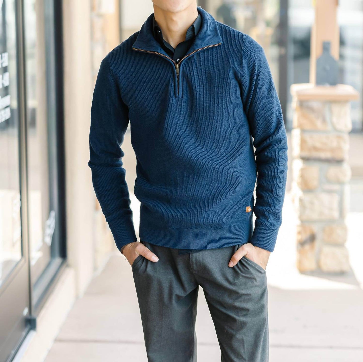 BLEND - Men's Bh Codford Half-zip Sweater - Rack Hunt