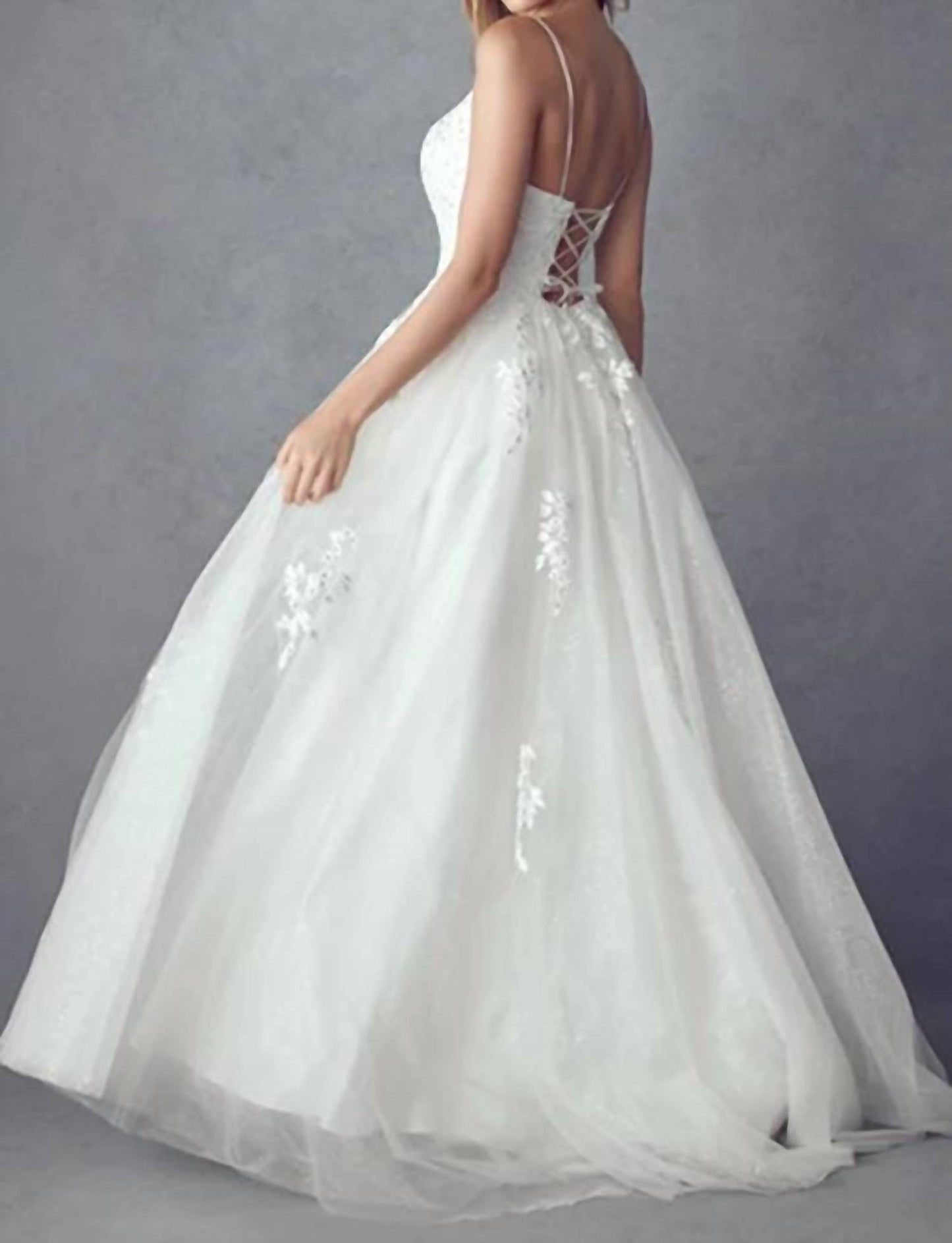 Floral Applique A-line Wedding Gown