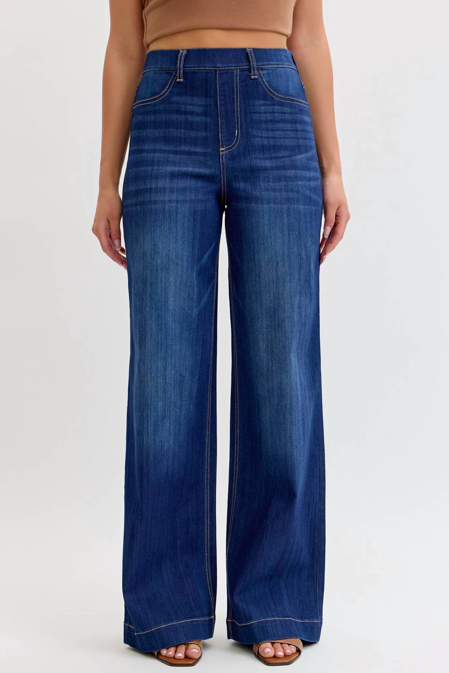 Renae High Rise Pull-on Wide Leg Jeans