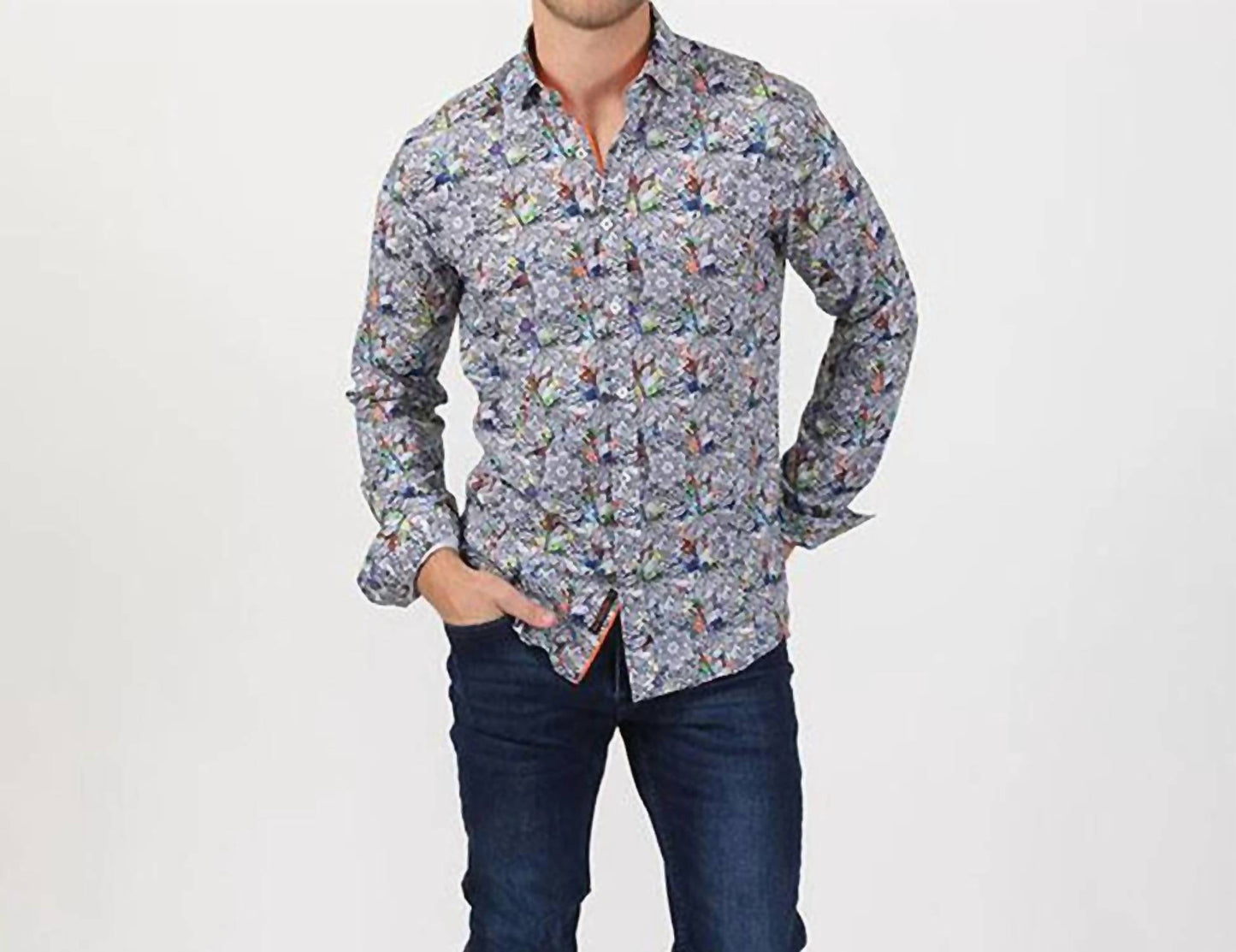 Mandala Floral Print Button Down Shirt