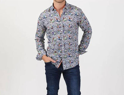 Mandala Floral Print Button Down Shirt