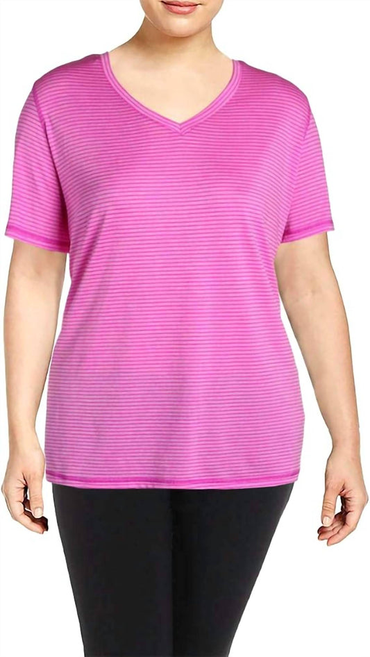 Striped Short Sleeve T-shirt - Plus