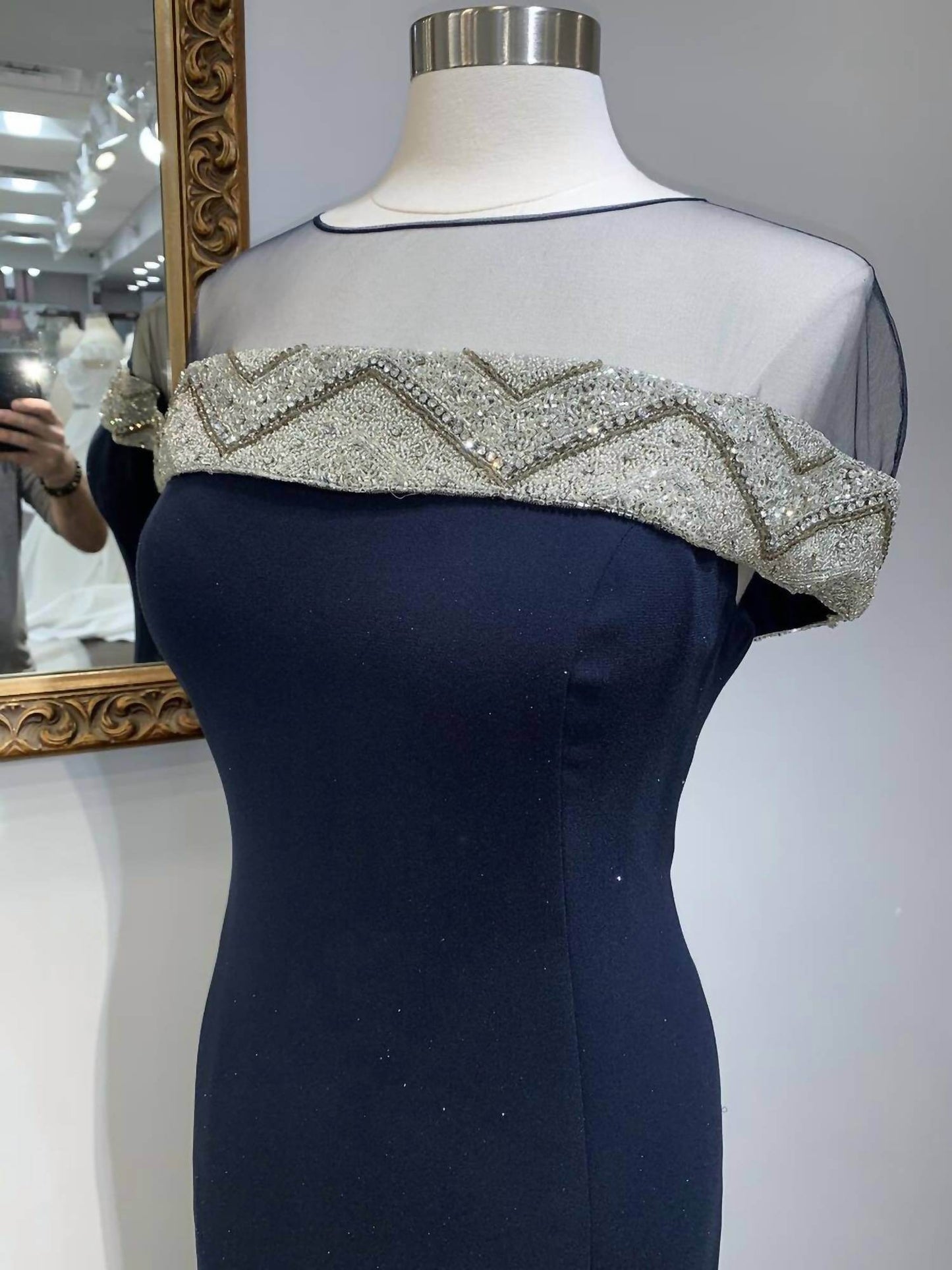 Saboroma - Illusion Off-the-shoulder Gown With Slit - Rack Hunt -