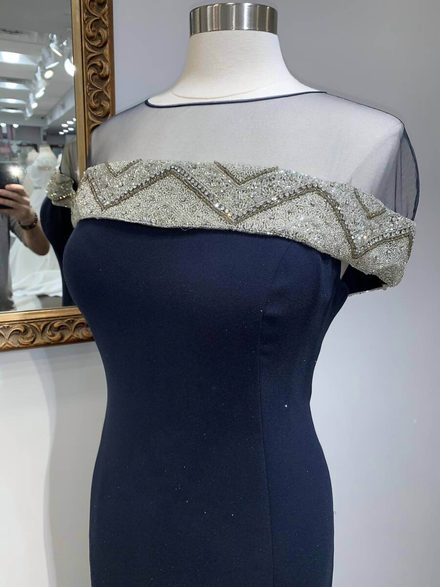 Saboroma - Illusion Off-the-shoulder Gown With Slit - Rack Hunt -