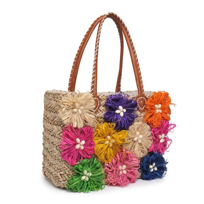 Women's Queenie Floral Straw Tote Bag