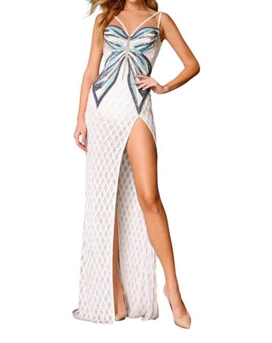 Aleta - Sequin Butterfly Prom Dress - Rack Hunt -