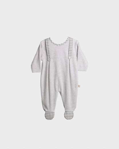 Baby Boys Faux Plaid Overall Footie