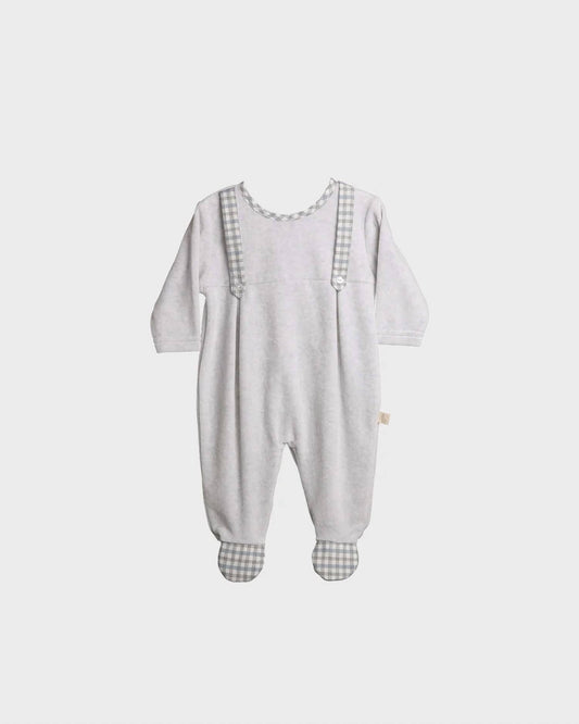 Baby Boys Faux Plaid Overall Footie