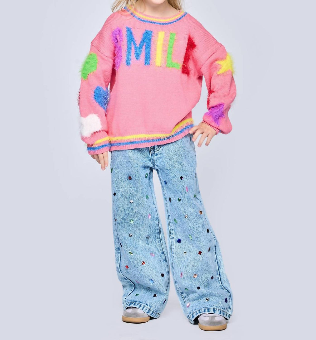 Girl's Smile Fuzzy Sweater