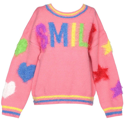 Girl's Smile Fuzzy Sweater