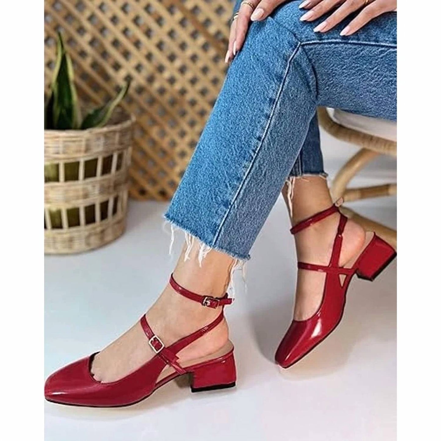 Women's Mary Jane Chunky Low Heel Shoes