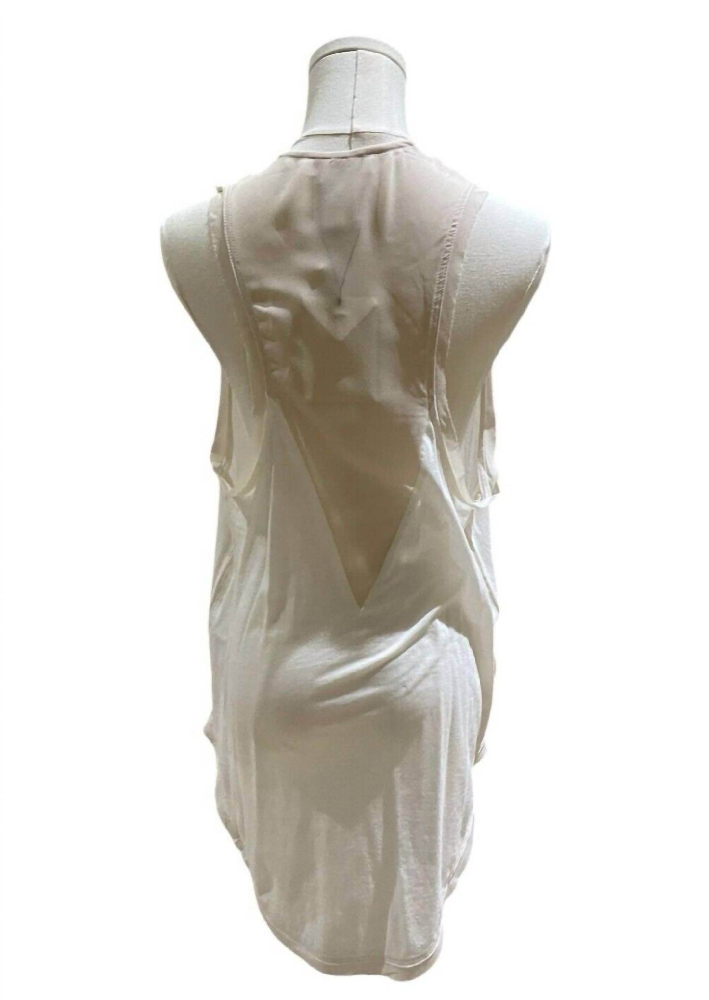 MM Couture - Women's Cotton Oversized Slouch Chiffon Trim Tank Top - Rack Hunt -