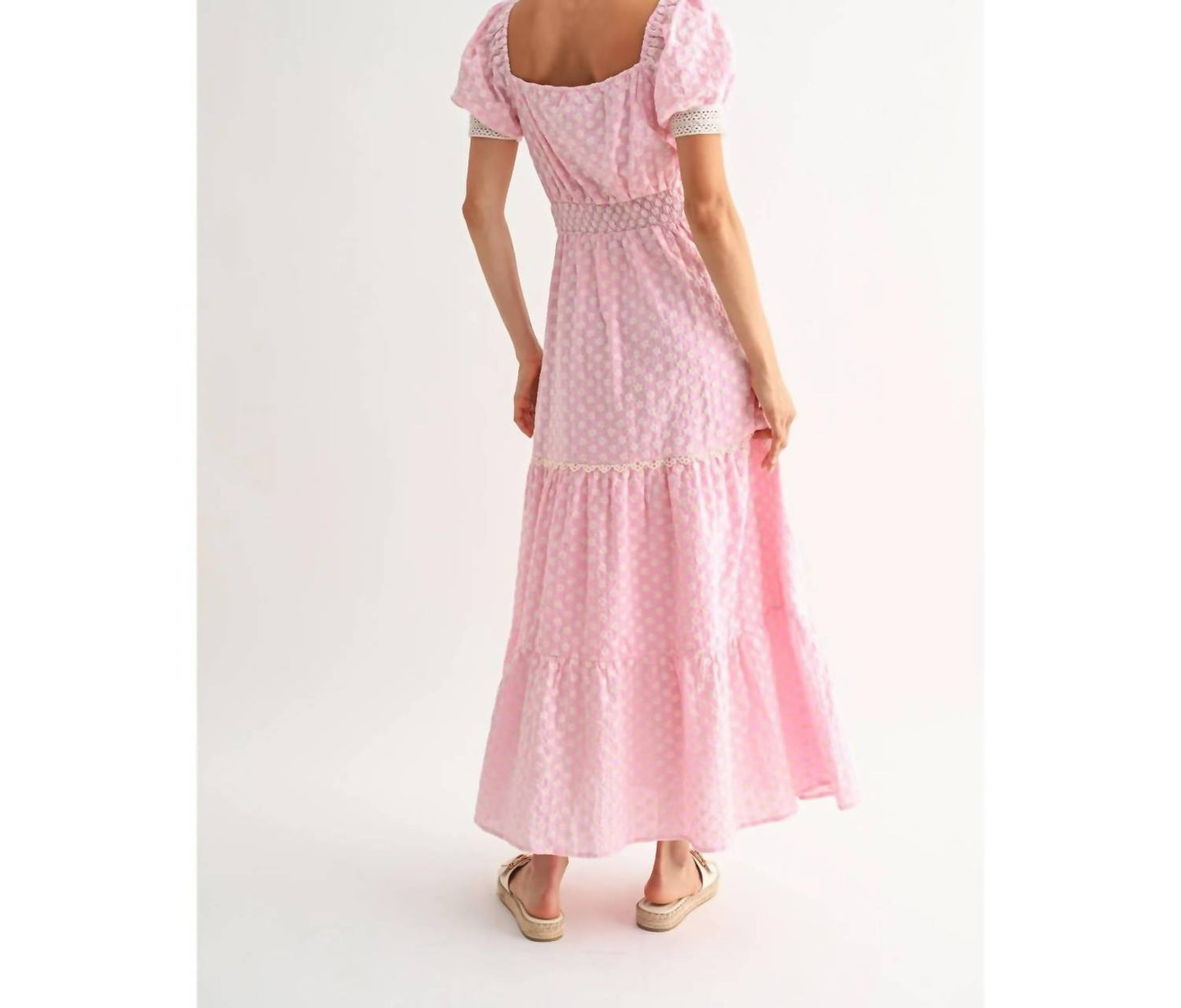 Lace Trimmed Maxi Dress