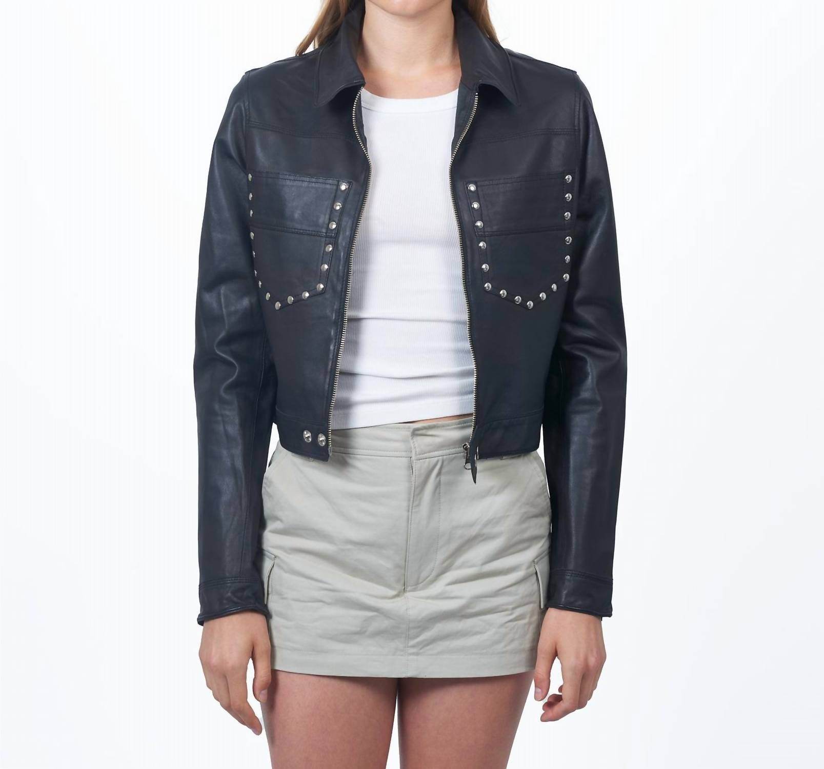JKT NYC - Hayden Nailhead Leather Jacket - Rack Hunt