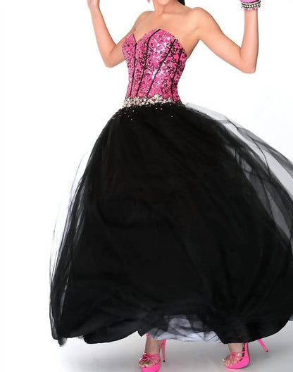 Precious Formals - Sequin Corset Lace-up Back Ballgown - Rack Hunt