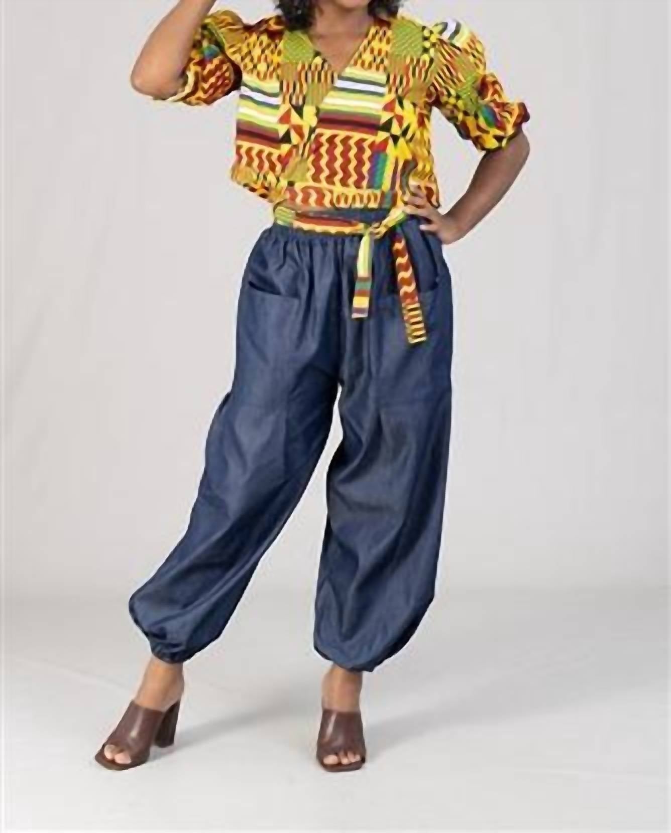 African Print Wrap Top