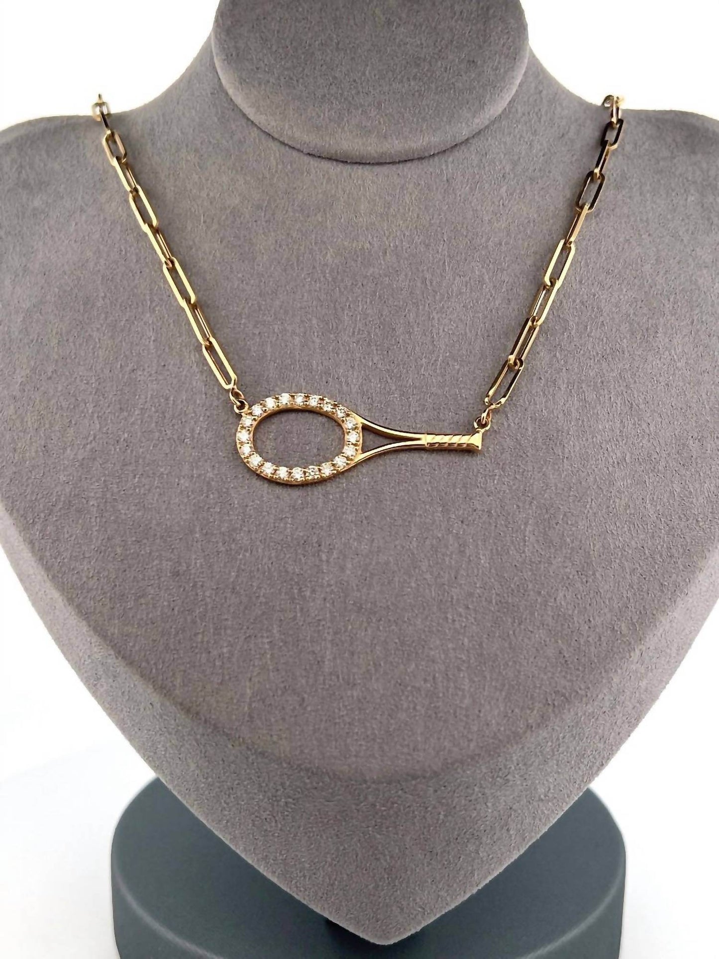 Love Love Tennis - Women's Big Diamond Box Chain Necklace - Rack Hunt