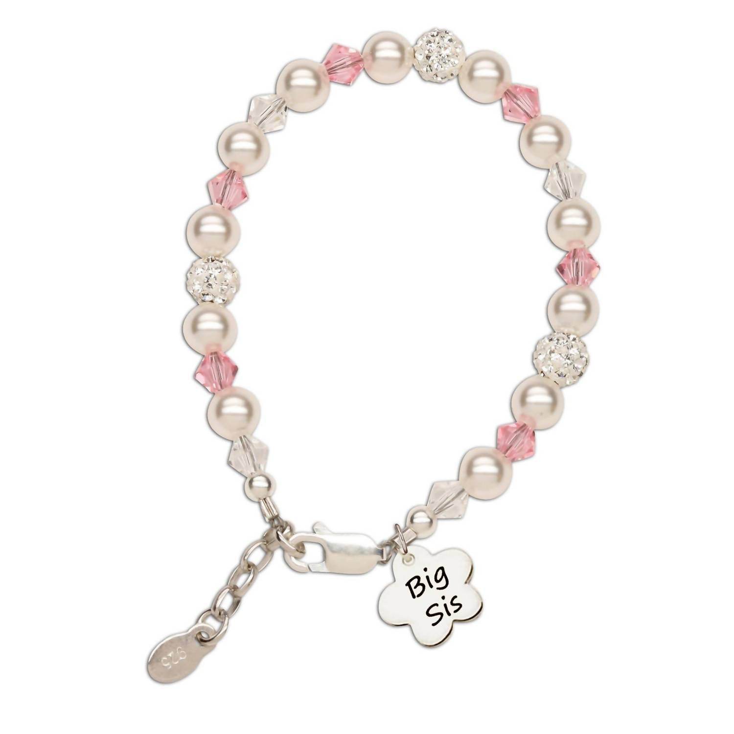 Cherished Moments - Sterling Silver Big Sis Bracelet With Flower Charm - Rack Hunt -