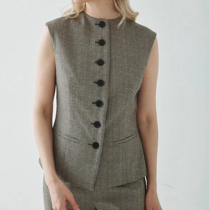 High Neck Waistcoat Top