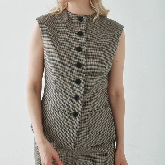 High Neck Waistcoat Top