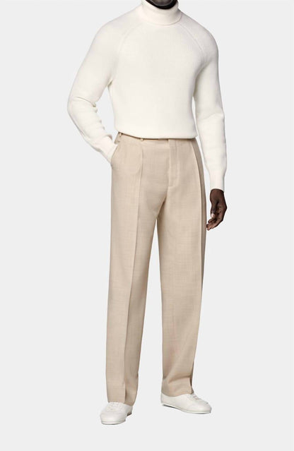 Ribbed Merino Wool Turtleneck Sweater - Plus