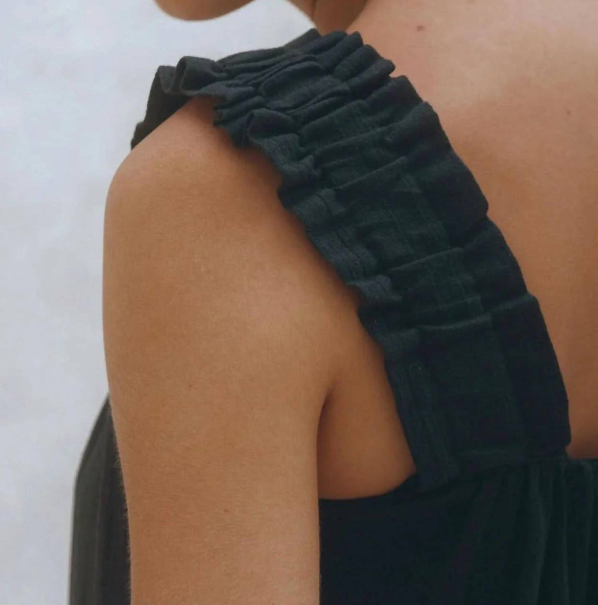 La Palma Ruffle Linen Maxi Dress