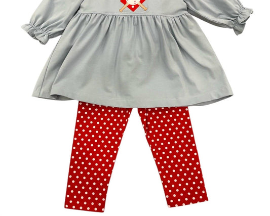 Girls Baseball Legging Set