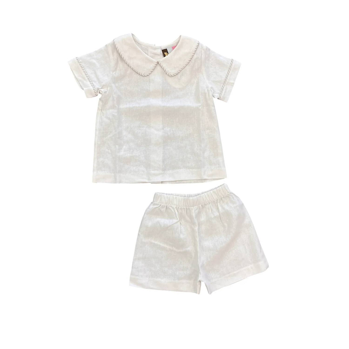 Kids Collared Button Back Shirt And Short Set