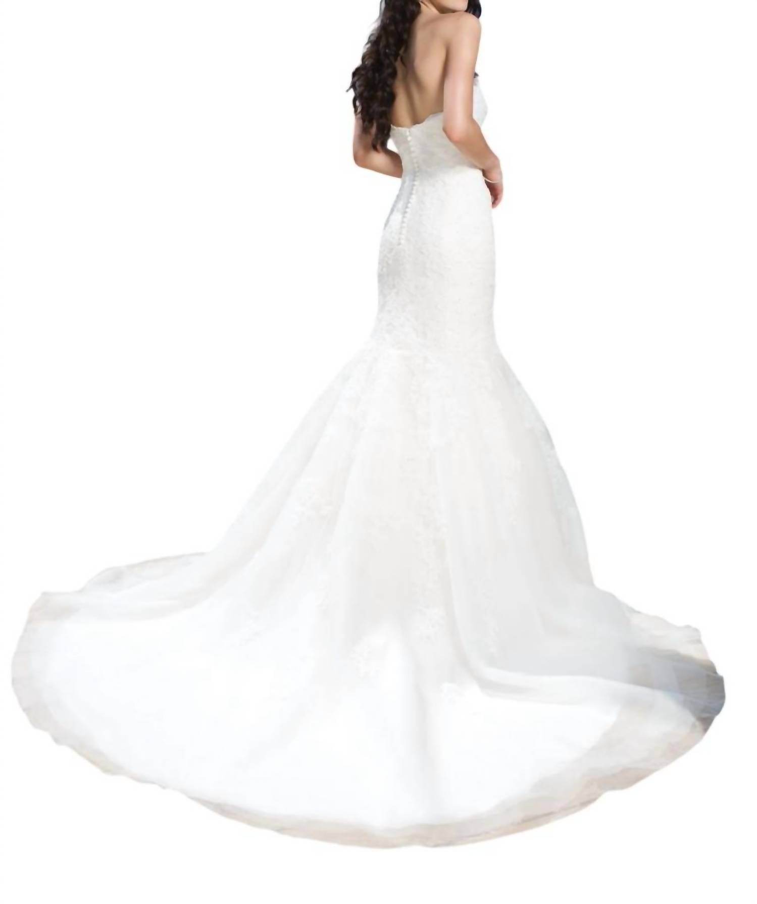 Justin Alexander - Beaded Lace Mermaid Dress - Rack Hunt -