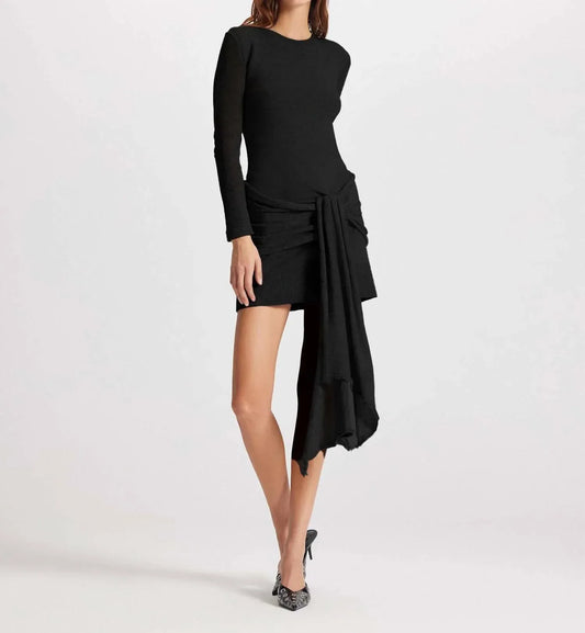 NOMIA - Women's Sheer Sleeve Draped Front Dress - Rack Hunt