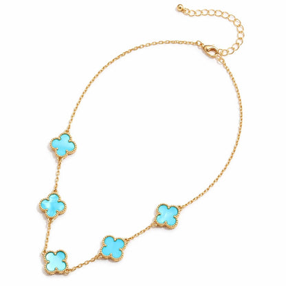 Women's Shell Clover Charm Necklace