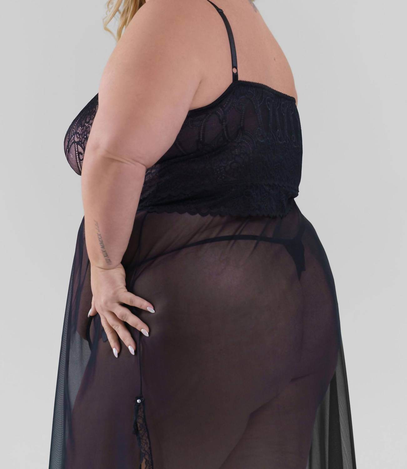 ISAYES - Sheer Long Nightwear Gown - Plus - Rack Hunt -