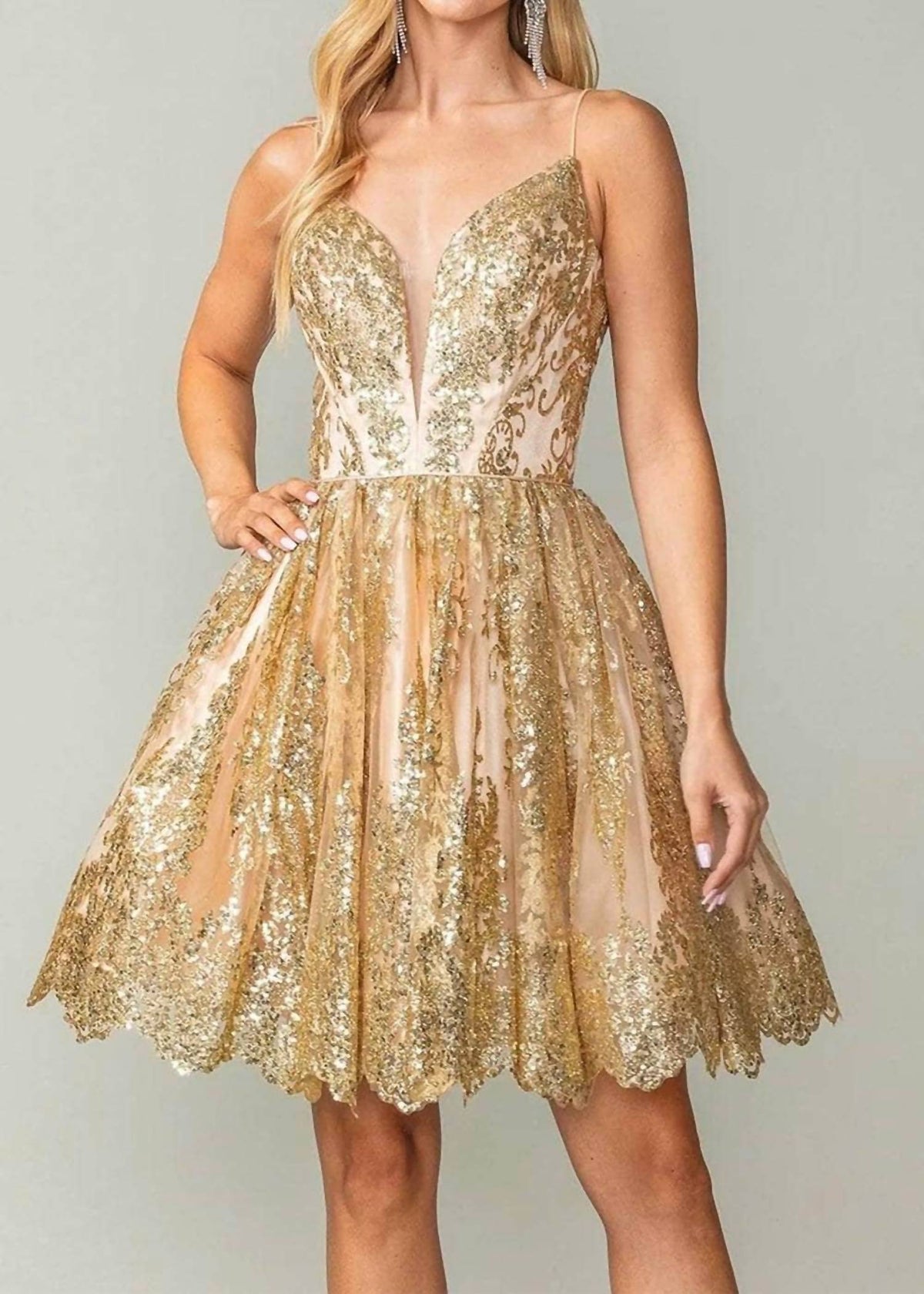 Sequin A-line Cocktail Dress