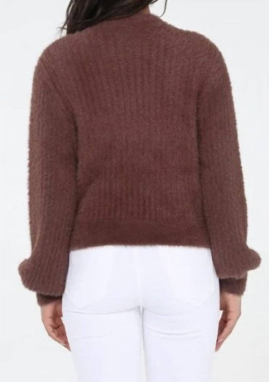 Fuzzy Button Cardigan Sweater