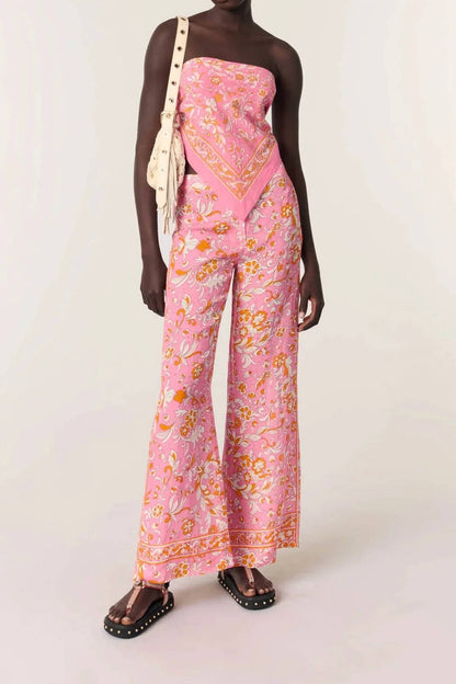 Patterned Linen Trousers