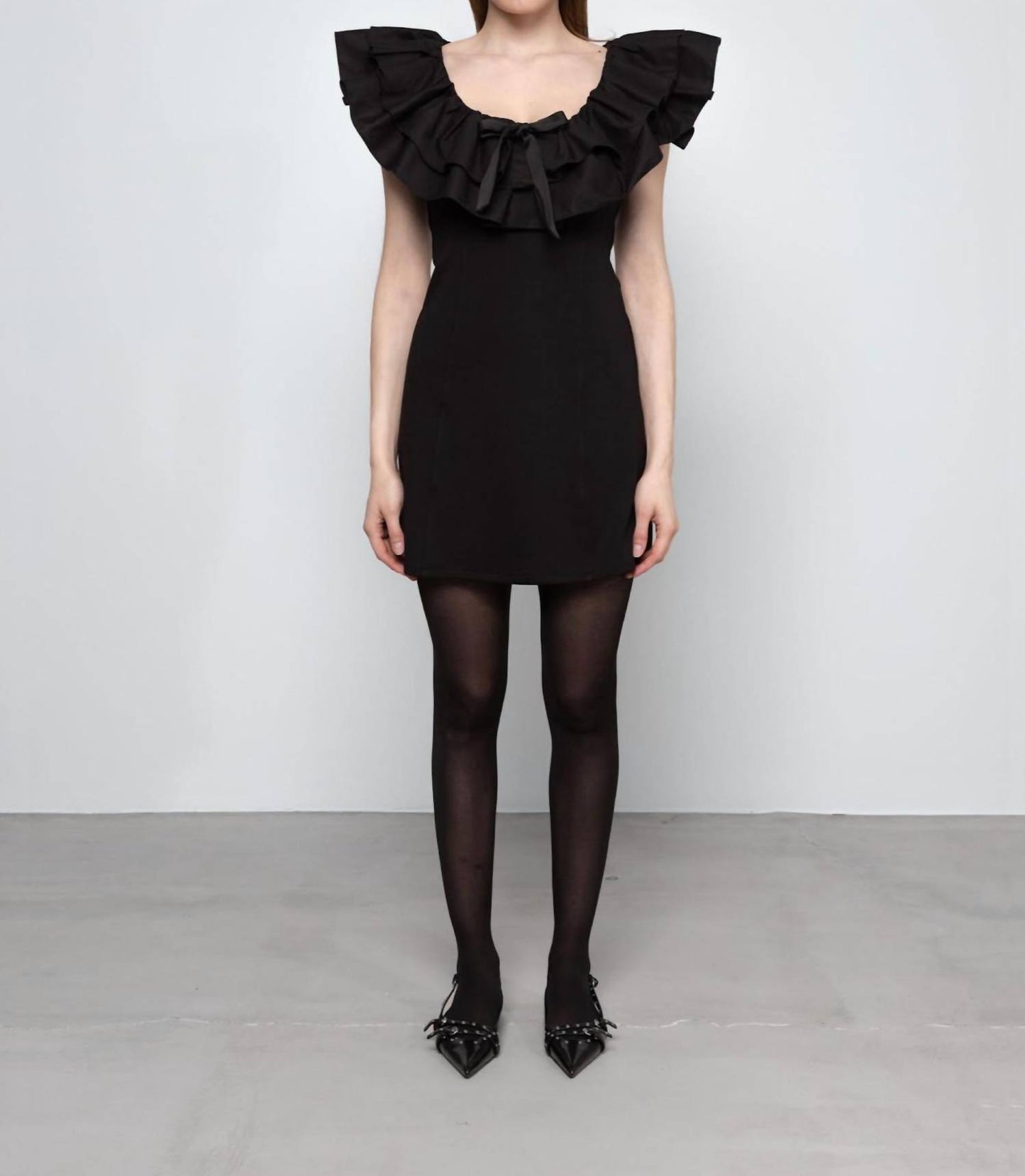 Women's Ruffle Mini Bow Dress