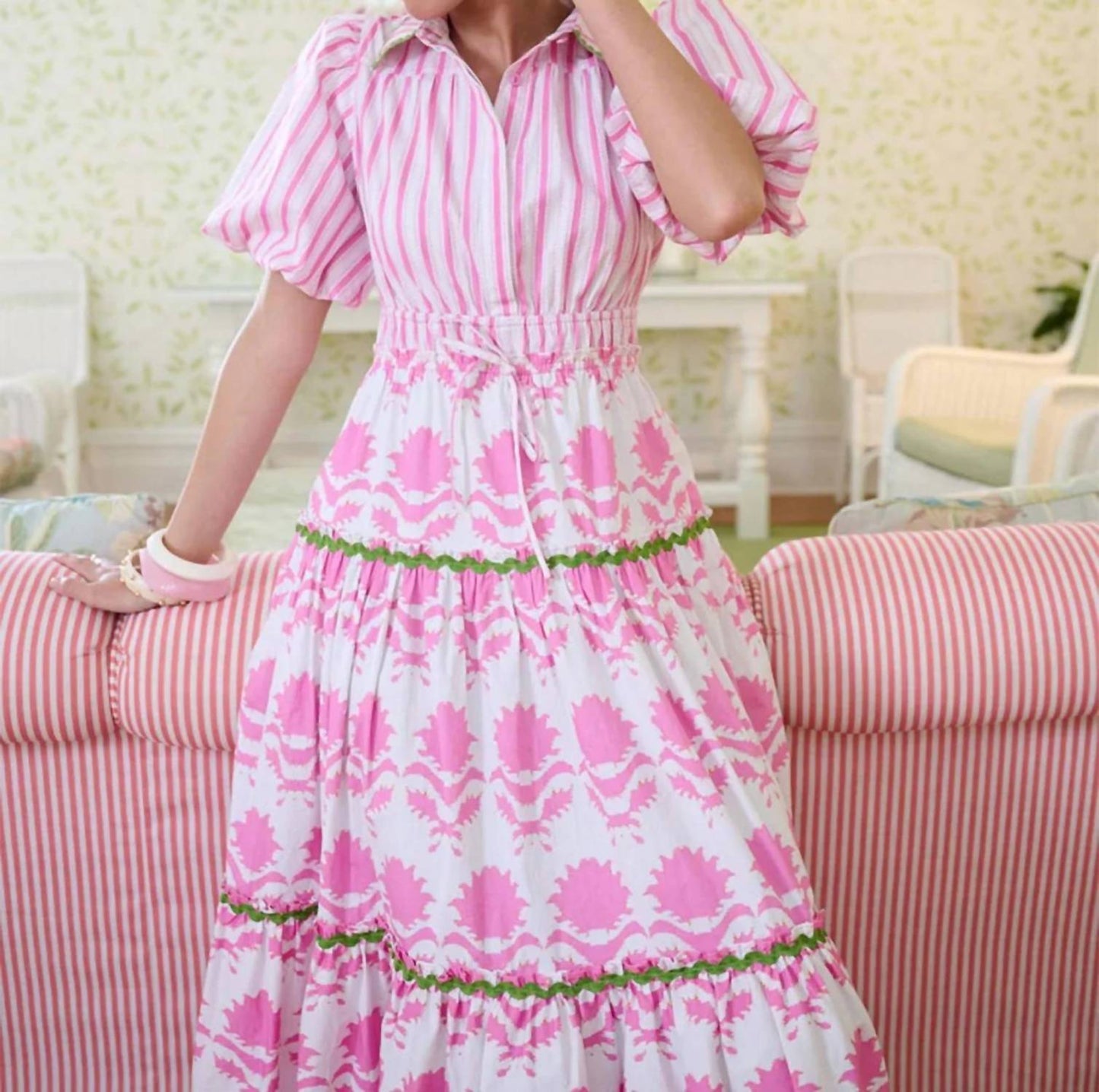 Banyan Puff Sleeve Midi Dress
