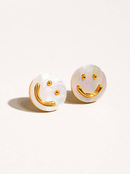 Women's Cecil Smiley Face Studs Earrings