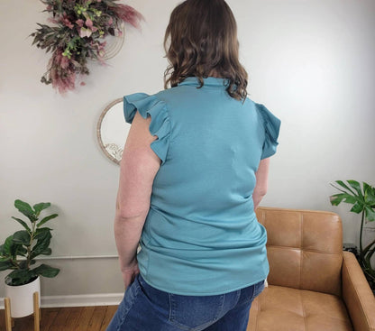 Dakotah Ruffle Sleeve Top - Plus