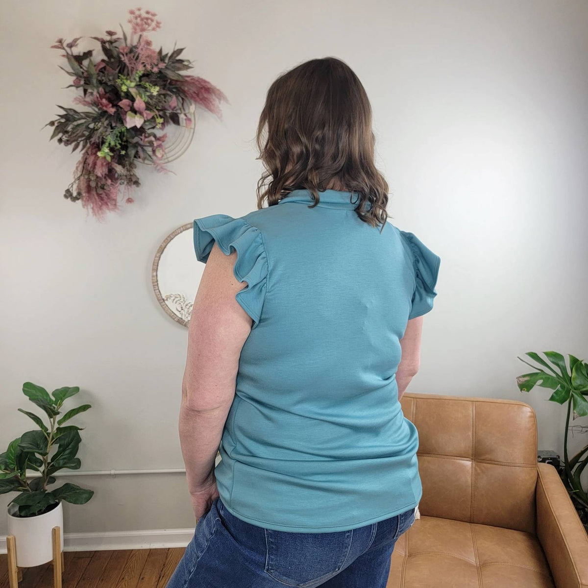 Dakotah Ruffle Sleeve Top - Plus