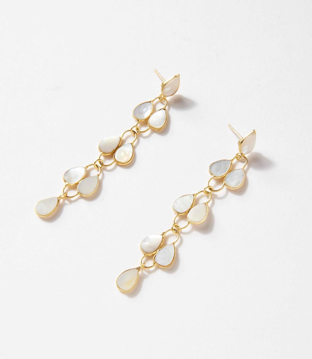 Women's Feather Drop Gemstone Earrings