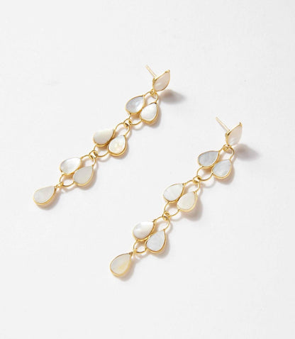 Women's Feather Drop Gemstone Earrings