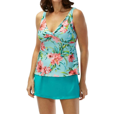 Roxanne - Dd-cup Two-piece Twist Front Tankini Set - Rack Hunt
