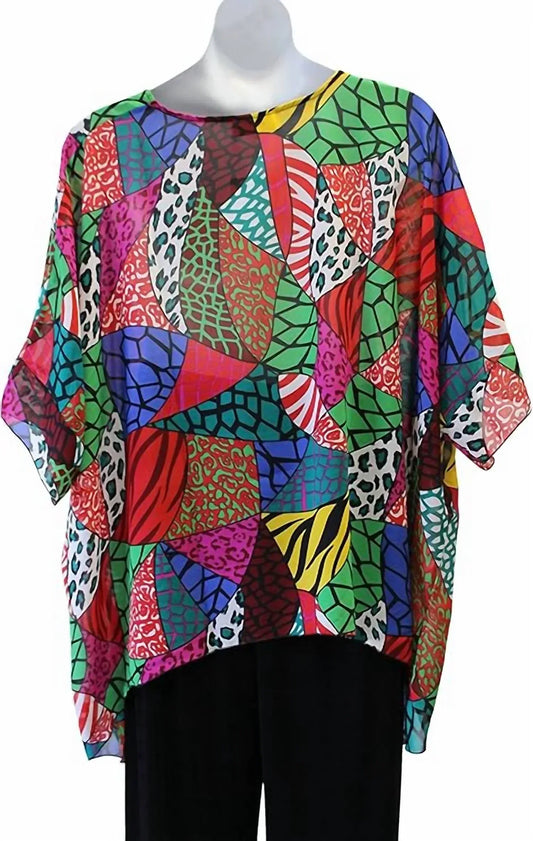 Sterling Styles - Women's Animal Print Art To Wear Top - Rack Hunt