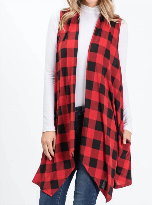 Gingham Print Vest