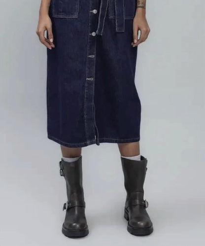 Long Sleeve Denim Midi Dress