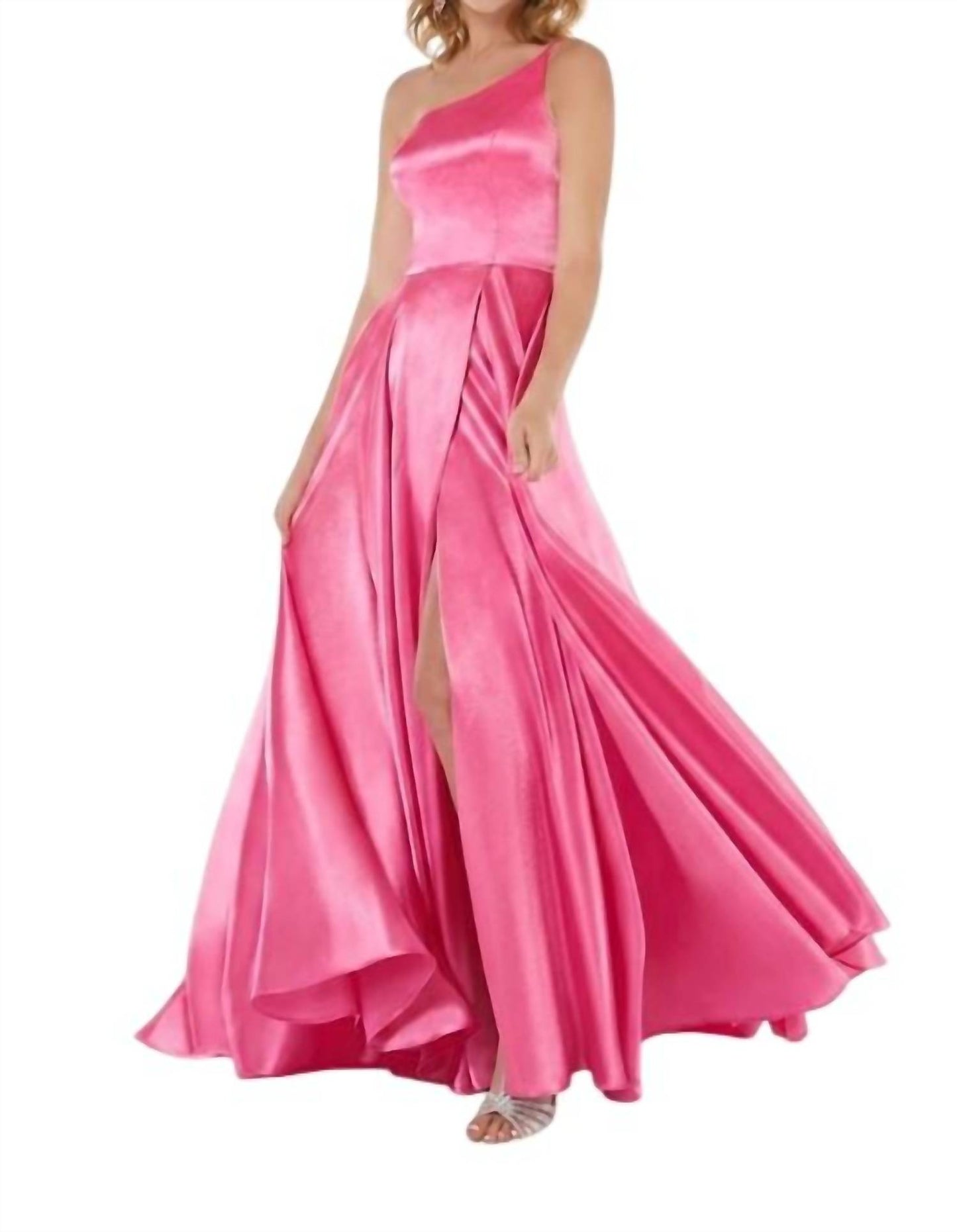 One Shoulder A-line Gown